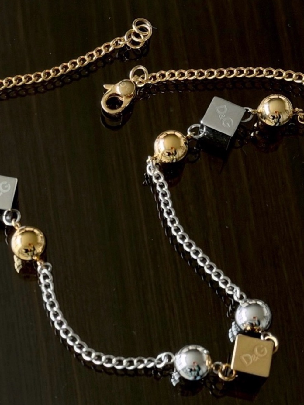 Dolce & Gabbana D&G Mixed Metal Gold Silver Necklace